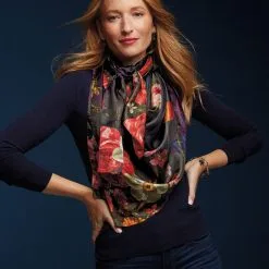 Outlet Rings Store -Outlet Rings Store peeters bouquet of flowers oversize oblong scarf 1