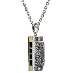 Bikerringshop Japanese Phoenix Harmonica Pendant Necklace
