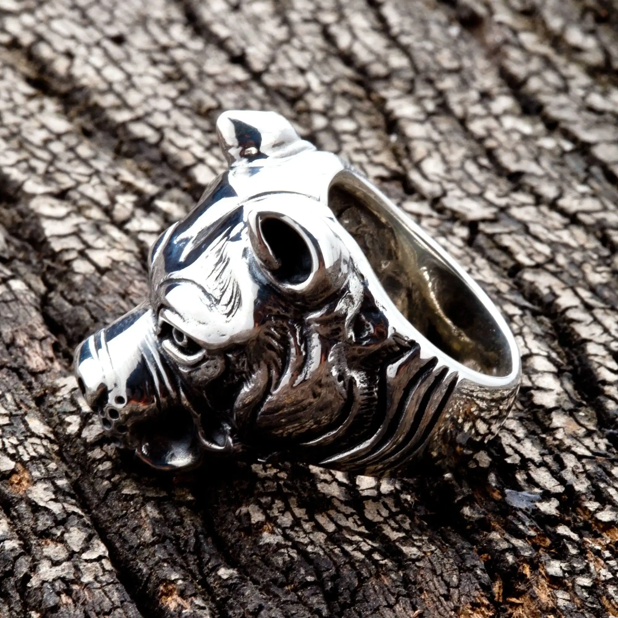 Bikerringshop Sterling Silver Pitbull Dog Biker Rings 9 Bikerringshop Sterling Silver Pitbull Dog Biker Rings - Image 7