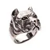 Bikerringshop Sterling Silver Pitbull Dog Biker Rings -Outlet Rings Store pitbull dog biker rings