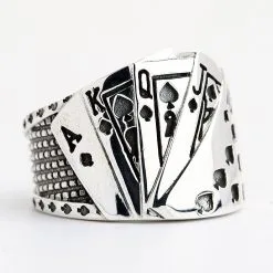 Bikerringshop Sterling Silver Playing Card Poker Ring -Outlet Rings Store playing card poker ring 3