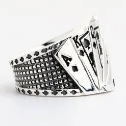 Bikerringshop Sterling Silver Playing Card Poker Ring -Outlet Rings Store playing card poker ring 4