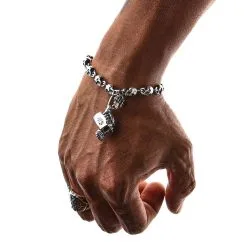 Bikerringshop Sterling Silver Punk Skull Bracelet -Outlet Rings Store punk skull bracelet 10