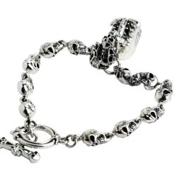 Bikerringshop Sterling Silver Punk Skull Bracelet -Outlet Rings Store punk skull bracelet 6