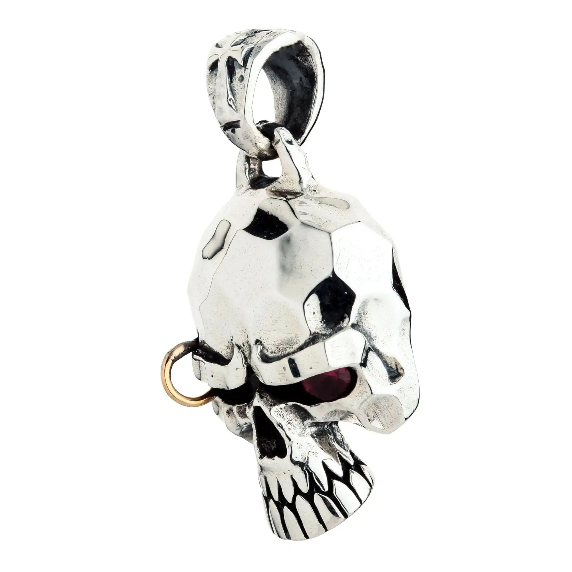 Bikerringshop Punk Skull Biker Pendant Sterling Silver 4 Bikerringshop Punk Skull Biker Pendant Sterling Silver - Image 2