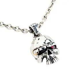 Bikerringshop Punk Skull Biker Pendant Sterling Silver