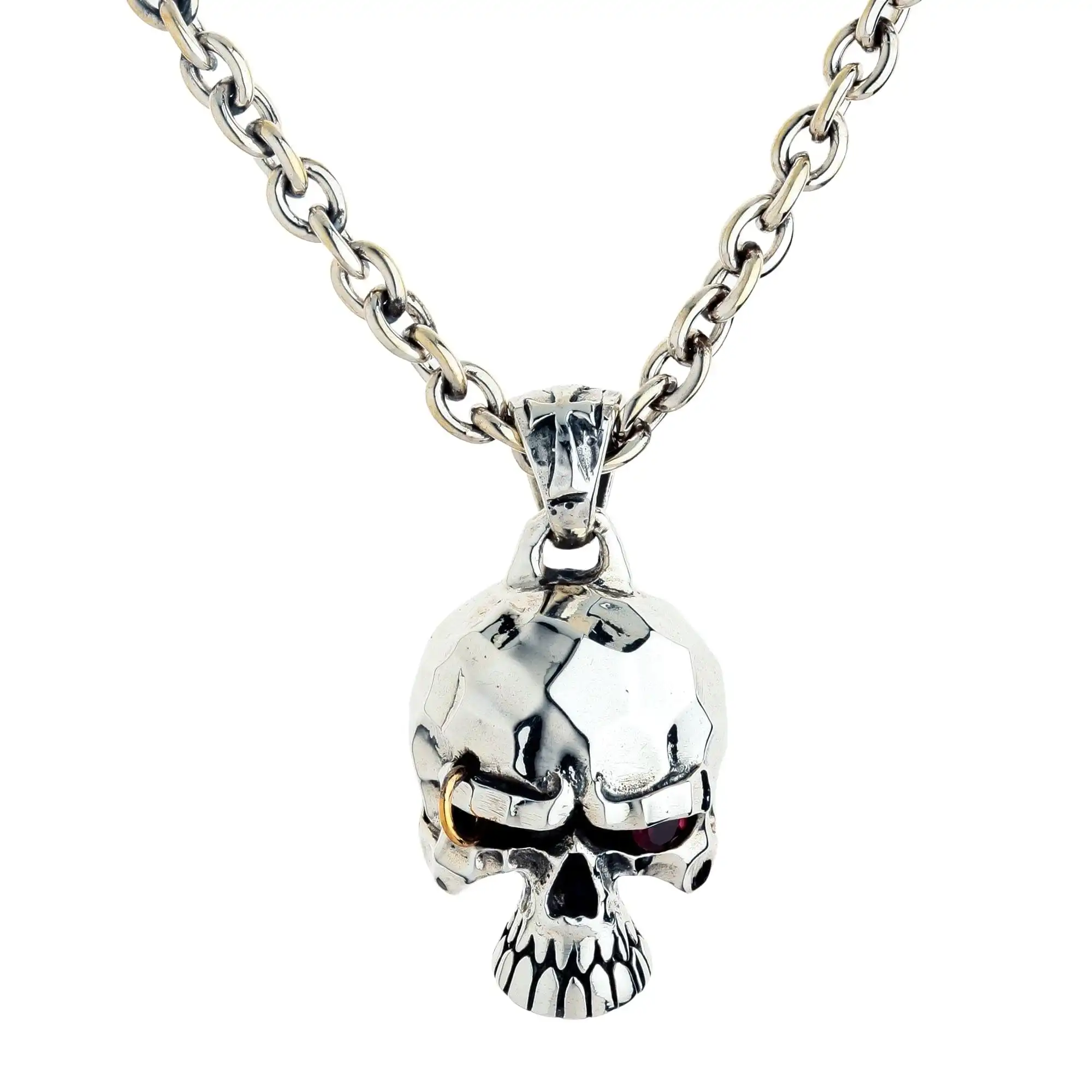 Bikerringshop Punk Skull Biker Pendant Sterling Silver 5 Bikerringshop Punk Skull Biker Pendant Sterling Silver - Image 3