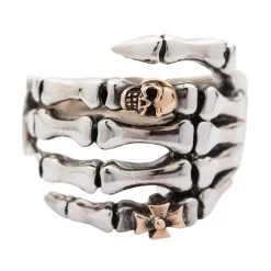 Bikerringshop Sterling Silver Skull Skeleton Hand Gothic Ring -Outlet Rings Store punk skull skeleton hand gothic ring 10