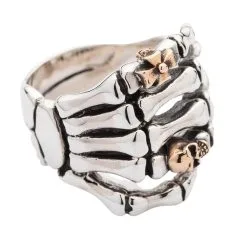 Bikerringshop Sterling Silver Skull Skeleton Hand Gothic Ring -Outlet Rings Store punk skull skeleton hand gothic ring 2
