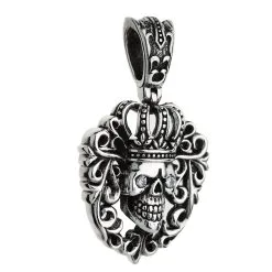 Bikerringshop Diamond Queen Crown Skull Pendant -Outlet Rings Store queen crown skull pendant 5