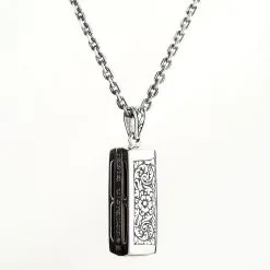 Bikerringshop Silver Rasta Lion Harmonica Pendant Necklace -Outlet Rings Store rasta lion necklace 4