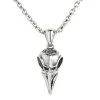 Bikerringshop Raven Skull Pendant Sterling Silver -Outlet Rings Store raven skull necklace sterling silver