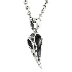 Bikerringshop Raven Skull Pendant Sterling Silver -Outlet Rings Store raven skull necklace sterling silver 3