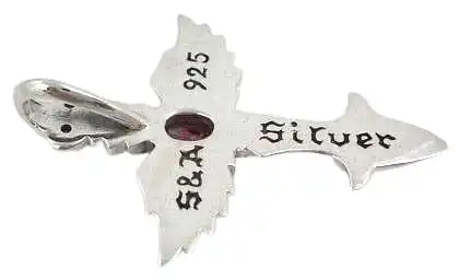 Bikerringshop Sterling Silver Red Angel Wings Pendant 7 Bikerringshop Sterling Silver Red Angel Wings Pendant - Image 5