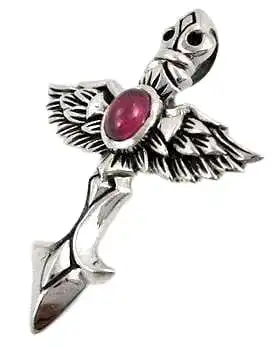 Bikerringshop Sterling Silver Red Angel Wings Pendant 8 Bikerringshop Sterling Silver Red Angel Wings Pendant - Image 6
