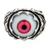 Bikerringshop Sterling Silver Red Evil Eyeball Ring -Outlet Rings Store red evil eyeball ring