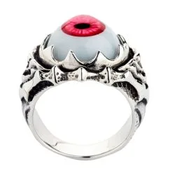 Bikerringshop Sterling Silver Red Evil Eyeball Ring 13 Bikerringshop Sterling Silver Red Evil Eyeball Ring -Outlet Rings Store red evil eyeball ring 2