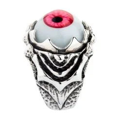 Bikerringshop Sterling Silver Red Evil Eyeball Ring 12 Bikerringshop Sterling Silver Red Evil Eyeball Ring -Outlet Rings Store red evil eyeball ring 3