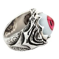 Bikerringshop Sterling Silver Red Evil Eyeball Ring 17 Bikerringshop Sterling Silver Red Evil Eyeball Ring -Outlet Rings Store red evil eyeball ring 5