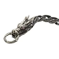 Bikerringshop Sterling Silver Mens Red Eyes Dragon Bracelet 11 Bikerringshop Sterling Silver Mens Red Eyes Dragon Bracelet -Outlet Rings Store red eyes dragon sterling silver bracelet 4