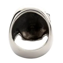 Bikerringshop Sterling Silver Red Eyes Handsome Skull Rings -Outlet Rings Store red eyes handsome skull ring 3