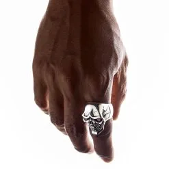 Bikerringshop Sterling Silver Red Eyes Handsome Skull Rings -Outlet Rings Store red eyes handsome skull ring 9