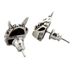 Bikerringshop Red Eyes Japanese Skull Oni Mask Earrings -Outlet Rings Store red eyes oni mask earrings 3