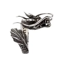Bikerringshop Red Eyes Sterling Silver Dragon Ring