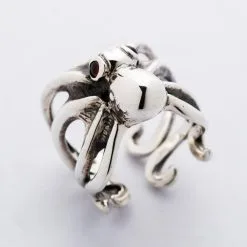 Bikerringshop Red Eyes Sterling Silver Octopus Ring 24 Bikerringshop Red Eyes Sterling Silver Octopus Ring -Outlet Rings Store red eyes sterling silver octopus ring 11