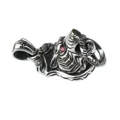 Bikerringshop Sterling Silver Red Eyes Tiger Pendant -Outlet Rings Store red eyes tiger pendant 6