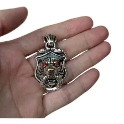 Bikerringshop Sterling Silver Red Eyes Tiger Pendant -Outlet Rings Store red eyes tiger pendant 9