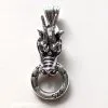 Bikerringshop Dragon Pendant Sterling Silver With Red Eyes -Outlet Rings Store red garnet eyes dragon head pendant