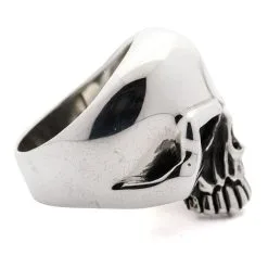 Bikerringshop 925 Sterling Silver Ruby Red Eye Skull Rings -Outlet Rings Store red ruby eye skull ring 4
