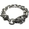 Bikerringshop Sterling Silver Rider Dragon Mens Bracelet -Outlet Rings Store rider dragon chain bracelet