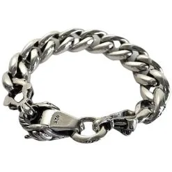 Bikerringshop Sterling Silver Rider Dragon Mens Bracelet -Outlet Rings Store rider dragon chain bracelet 4