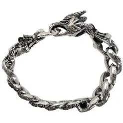 Bikerringshop Sterling Silver Rider Dragon Mens Bracelet -Outlet Rings Store rider dragon chain bracelet 5