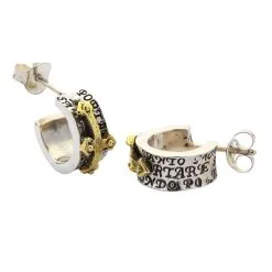 Bikerringshop Sterling Silver Rocker Cross Earrings -Outlet Rings Store rocker cross earrings 3