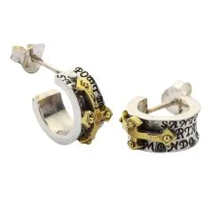 Bikerringshop Sterling Silver Rocker Cross Earrings -Outlet Rings Store rocker cross earrings 5