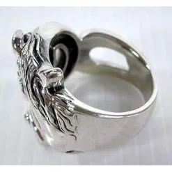 Bikerringshop Horseshoe Sterling Silver Horse Ring -Outlet Rings Store rocker horse ring 3