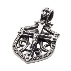 Bikerringshop Rocker Jesus Silver Mens Cross Pendant -Outlet Rings Store rocker jesus silver mens cross pendant 4