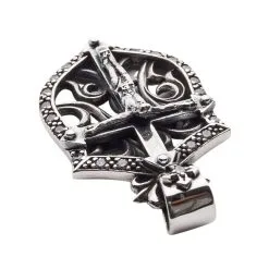 Bikerringshop Rocker Jesus Silver Mens Cross Pendant -Outlet Rings Store rocker jesus silver mens cross pendant 5