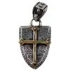 Bikerringshop Rocker Silver Cross Shield Pendant 1 Bikerringshop Rocker Silver Cross Shield Pendant -Outlet Rings Store rocker silver cross shield pendant