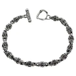 Bikerringshop Tribal Roller 925 Sterling Silver Bracelet