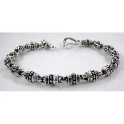 Bikerringshop Tribal Roller 925 Sterling Silver Bracelet -Outlet Rings Store roller silver bracelets 4