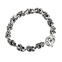 Bikerringshop Sterling Silver Rope Chain Bracelet