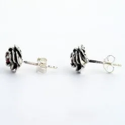Bikerringshop Sterling Silver Red Rose Earrings 15 Bikerringshop Sterling Silver Red Rose Earrings -Outlet Rings Store rose earrings 5