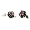 Bikerringshop Sterling Silver Red Rose Earrings -Outlet Rings Store rose earrings 6
