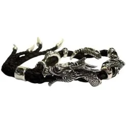Bikerringshop Ruby Dragon Men's Leather Bracelets -Outlet Rings Store ruby dragon bracelets 3