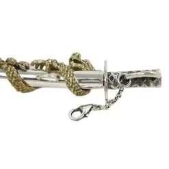 Bikerringshop Brass Sterling Silver Samurai Dragon Sword Mens Pendants -Outlet Rings Store samurai dragon pendants 6