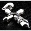 Bikerringshop Sterling Silver Sapphire Chained Cross Pendant 1 Bikerringshop Sterling Silver Sapphire Chained Cross Pendant -Outlet Rings Store sapphire chained cross pendant